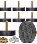 Eight Pack M8 Rubber Leveling Feet Heavy Duty With 2 Inch Base Dia Adjustable Furniture Levelers, components view