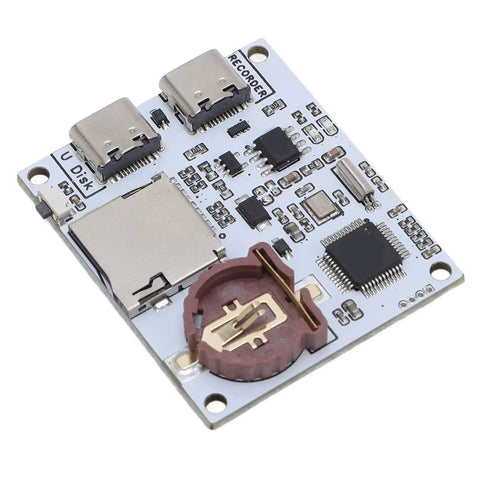 Slick Serial Port Recorder Module With Memory Card Adapter For Hassle Free Timestamp Logging, USB-C ports, compact design.