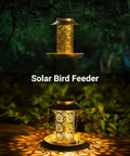 Solar Bird Feeder For Outdoors Hanging And Garden Lantern Style Metal Wild Bird Feeder With S Hook Gift For Bird Lovers