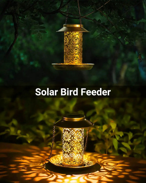 Solar Bird Feeder For Outdoors Hanging And Garden Lantern Style Metal Wild Bird Feeder With S Hook Gift For Bird Lovers