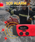 Emergency Weather Radio With AM FM NOAA Reception Hand Crank Power LED Flashlight Portable Camping And Emergency Prep Radio
