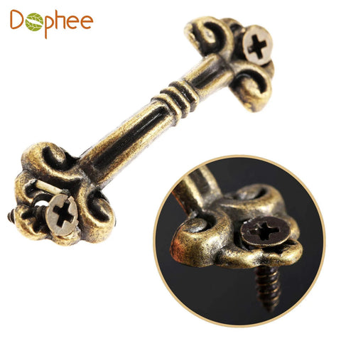 12 Pieces Antique Brass Drawer Pulls For Jewelry Boxes And Small Chests, Vintage Decorative Cabinet Handles Knobs With Mounting Screws