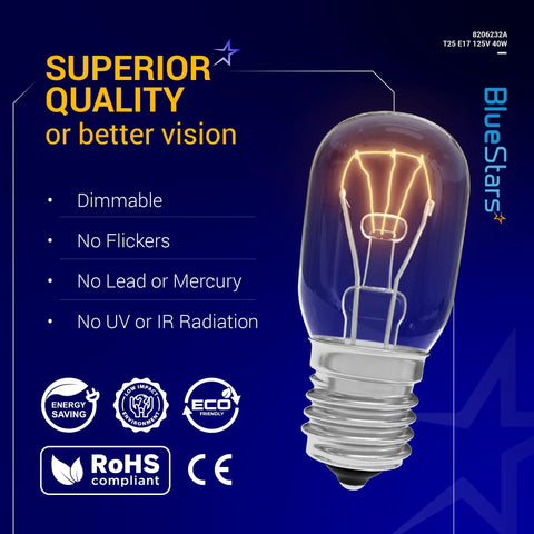 Six Pack 125V 40W E17 Microwave Light Bulbs For Whirlpool Ovens Ranges And Hoods Easy Install Replacement Replaces 1890433 AP4512653 8206232A Fits Most Top Brand Microwaves And Stoves