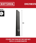 Heavy Duty 1-1/4 Inch Crevice Tool Wet Dry Vac Attachment, 9-inch black nozzle for vacuuming tight spots in vehicles.