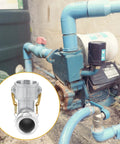 Image showing Aluminum Cam and Groove Hose Fitting 2 Inch Female to 2 Inch Male 90 Degree Elbow Camlock with plumbing setup