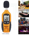 Digital Sound Level Meter With Backlight 30-130 dB Range Data Hold MAX/MIN Auto Power Off Dual Ranges HT-80A in use environments