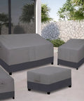 Patio Coffee Table Cover For Small Outdoor Rectangular Table Built Tough Waterproof And UV Resistant Weatherproof 48 X 28 X 16 Inches Gray And Dark Gray Fade Resistant 600D Oxford Fabric on patio