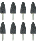 Cone Shaped Aluminum Oxide Grinding Stone Set with Quarter Inch Shank for Grinding Polishing and Deburring Ferrous Metals, 20 mm Point