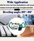Slick Portable Electric Steel Plate Beveling Machine With Adjustable 30 To 60 Degree Angles For Weld Prep on various materials.
