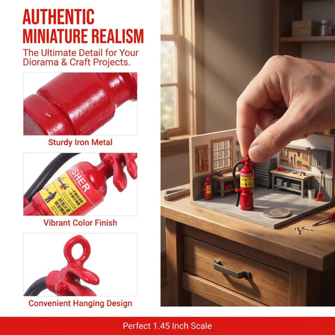 Tiny Metal Fire Extinguishers 3 Pack For Legit Dollhouse Decor And Mini Room Setups Straight Up Dope Scale Models For Diy Crafting Photo Shoots And Collector Shelves With Simple Hanging Loops