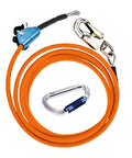 Tree Climbing Lanyard Kit Pro Grade With Steel Wire Core Flip Line Rope 1/2 Inch By 10 Feet Swivel Snap Hook Locking Carabiner