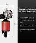 Pro Level HVLP Air Spray Gun Kit With 1.4 1.7 And 2.0Mm Nozzles, Built In Air Regulator And 10 Mixing Cups For Weekend Warriors, features combination air regulator and water-oil separator filter.