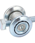 Tough As Nails M10 Track Roller Wheels Featuring 38mm Dead Smooth Premium Stainless Steel Beam Trolley Assembly close-up of roller and screw