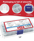 R Shaped Cotter Pin Assortment Kit With 6 Sizes And 230 345 460 Pieces in labeled plastic box