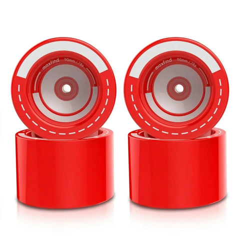 90mm 78A Red Electric Skateboard Wheels For Longboards And Cruisers, Smooth Glide, Durable PU visible in the image