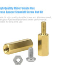 320 Piece Brass Spacer Standoff Kit With Male And Female Hex Spacers Nuts And Stainless Steel Screws For M2.5 Hardware Projects Made For Makers, DIY Friendly, 6mm 10mm 15mm 20mm Lengths, Durable Brass Finish