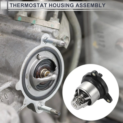 Straight Up Inner Thermostat And Coolant Housing Assembly For Audi A6 A7 Q8 2019 To 2022 Engine Temperature Regulator shown installed.