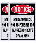 2 Pack Straight Up Enter At Your Own Risk Warning Sign 10 By 7 Inch Legit Tough Aluminum Outdoor Plate with visible warning details