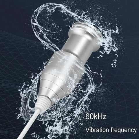 Compact Ultrasonic Cleaner Machine With Slick Digital Touch Screen, 60Khz Cavitation Action beat grime, silver head splashing water