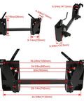 Dimensions of 4000 Lbs Quick Tach Conversion Adapter Plate For Global Loaders Universal Quick Attach System, showing multiple angles.