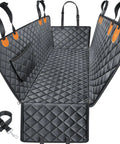 Heavy Duty Waterproof Dog Car Seat Cover Hammock With Side Flaps For Easy Entry, Non Slip Backseat Protector, 600D Durable