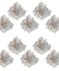 Smooth Ride 10 Pack Linear Switches For Mechanical Keyboards Factory Lubed Abs And Pom Stems, clear housing, pre-lubed for gaming.