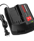 V20 Battery Charger Replacement for Craftsman 20V Max Li Ion Batteries with 2 Amp Fast Charging, black design and power cord.