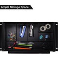 Slick Under Desk Pull Out Drawer With Lock Smooth Glide Metal Slide Organizer showing ample storage space for office supplies.