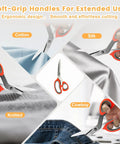 Ergonomic scissors cutting cotton, silk, knitted, denim from All-In-One Sewing Kit For Adults And Beginners, 295-Piece Pro-Grade Portable Mending Set.