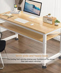 Desk with Two Pack Heavy Duty Threaded Leveling Feet M16 Furniture Glides 330 Lb Each Adjustable Height Anti Vibration Floor Protectors.