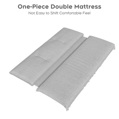 One-piece double mattress for oversized outdoor porch swing bed with stand and canopy rain cover heavy duty 3 seat bench swing for patio.