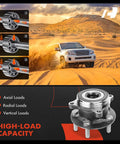 Two Front Wheel Bearing And Hub Assemblies For Toyota Prius 2010 2015 Prius Plug In 2013 2015 And Lexus CT200h 2011 2017 Four Bolt Mount Only Fits 4 Lug Models Ready To Roll showcasing high-load capacity and load directions.