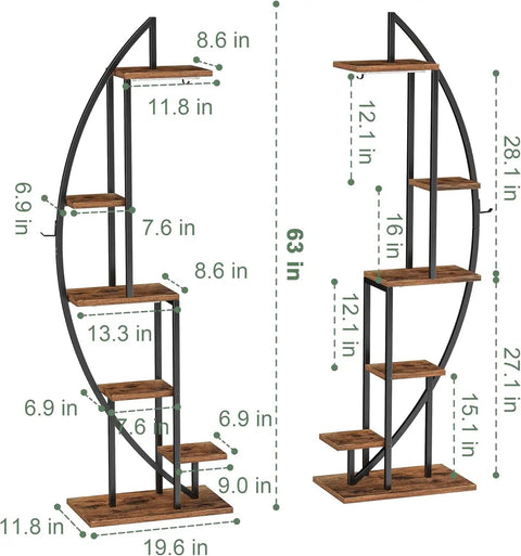 Tall Six Tier Indoor Plant Stand With Dual Head Full Spectrum Grow Lights, Solid Heavy Duty Metal Racks To Keep Your Leafy Buddies Thriving Indoors, Set Of Two Pack