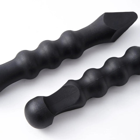 Close-up of 2-Pack Yawara Stick Set 6.5 Inch High Impact Polymer For Self Defense And Training, Ergonomic Non-Slip Grip With Textured Finger Grooves