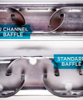 Close-up of U-channel and standard baffle designs in the High Efficiency Pro Grade Commercial Kitchen Hood Filter Pack Of 2