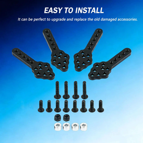 1/10 RC Crawler Long Travel Shocks Kit With Mounts And Extension Keys, Adjustable Axial Car Model Accessories, Black parts
