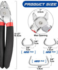 Angled Hog Ring Pliers Kit With 360 Pcs Hog Rings In 3/4 1/2 And 3/8 Inch Galvanized Steel Spring Loaded A3 For Upholstery Fencing