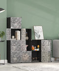 Cube Storage Organizer With Doors 12 Cube Plastic Shelving Unit For Living Room Bedroom And Office Black Easy Assembly And Complete Parts Included Durable Space Saving Multi Use Storage Solution with decor items