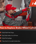 Technician inspecting tire for Rear Drum Brake Wheel Cylinder Kit 2 Piece Set For Toyota Tundra 2000 2007, 4Runner 1996 2000, Land Cruiser 1981 1995, T100 1993 1995 Rear Driver And Passenger Sides Direct Fit Replacement issues.