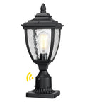 Outdoor Post Lights Dusk To Dawn Exterior Lamp Post Light Fixture With Pier Mount Base Black Cast Aluminum Water Glass Lantern Style
