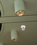 18 Piece Heavy Duty Metal Sprinkler Escutcheon Plates Ceiling Fire Sprinkler Trim Ring Covers in use above a ceiling.