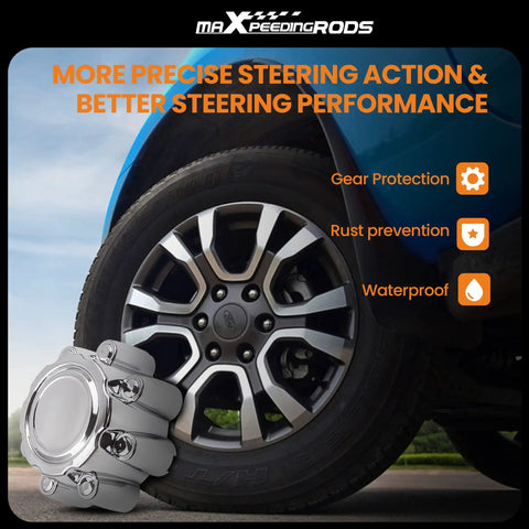 Chrome 8 Lug Wheel Center Hub Caps For Ford F250 F350 Super Duty 1999-2005 And Excursion 2000-2005 on truck tire
