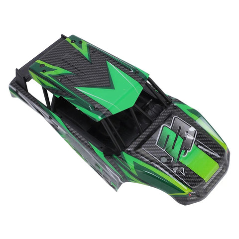 Premium Upgraded High Speed Five Wire Rc Steering Servo For 1/18 Scale Rc Cars Fits Hs18301 Through Hs18314 Plastic Gears green and black RC car body top view