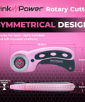 Cordless Electric Fabric Scissors Set With Rotary Cutter And Heavy Duty Cutting Tool For Crafts Sewing Cardboard Carpet And Scrapbooking Dope Battery Powered Cutter Kit Includes Battery Charger Extra Blades And Three Year Warranty shown from side and top view.