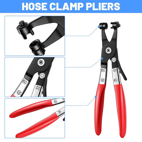 Swivel pliers from 130 Piece Spring Band Hose Clamp Kit With Swivel Pliers 16 Sizes From 6 Mm To 25 Mm Constant Tension Radiator Clips