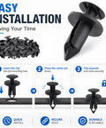 Rock Solid Hella Tough 100PCS UTV ATV Fender Clips Push Pin Body Fastener Rivets Universal 8MM Heavy Duty Nylon installation guide.