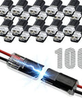 100Pcs Double Wire Plug In Connectors With Locking Buckle No Fuss Quick Clip Fasteners for Strip Lights and DIY Crafting