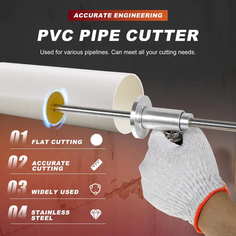 Inside PVC Pipe Cutter Kit For 1-1/2 Inch To 8 Inch Pipes 7 Inch Cutter With Adjustable Cutting Depth stainless steel cutter in use