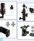 Image showing 6 Piece Hella Solid Aluminum Threaded Converter Kit Quick Swap 1/4 Male To 3/8 Female and 3/8 Male to 1/4 Female adapters with use examples.