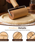 Using the Mini Wooden Rolling Pin For Dough With Double Handles Nonstick Pizza Roller to roll out dough on a floured surface.
